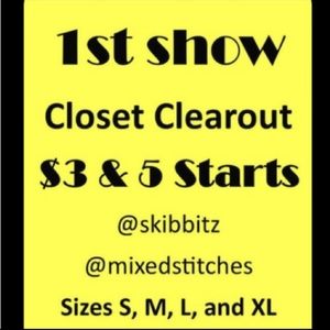 1st Posh Show, sizes XS thru XL